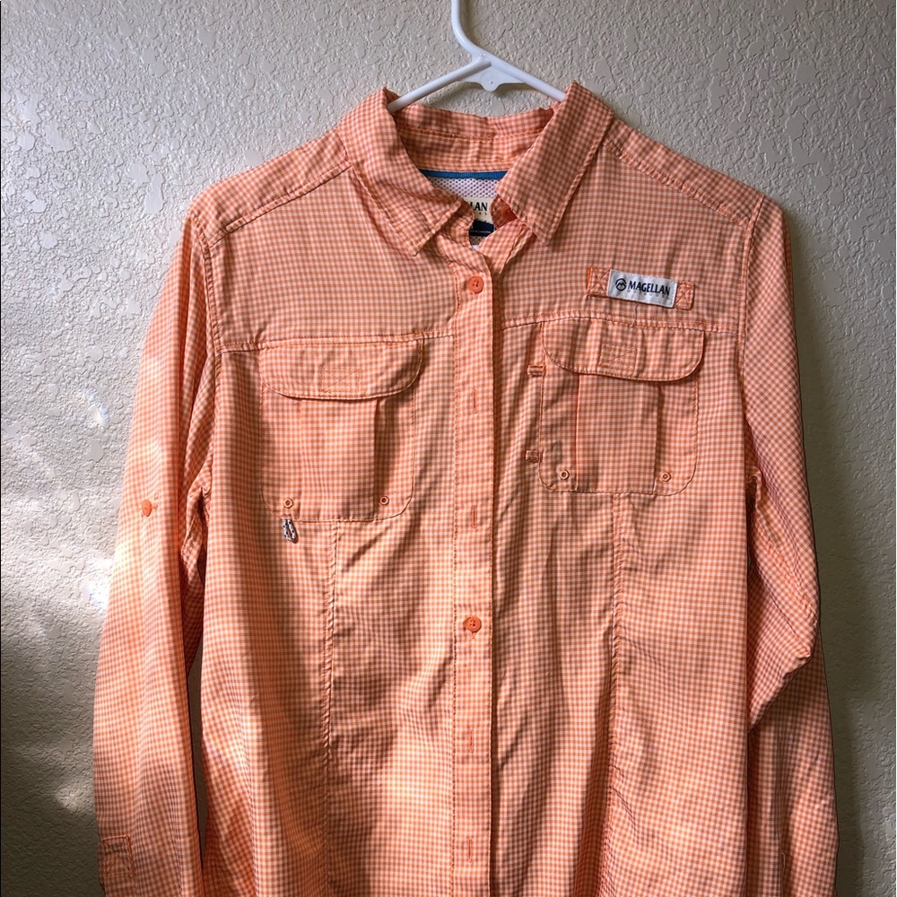 Magellan orange and white, fishing top, Medium